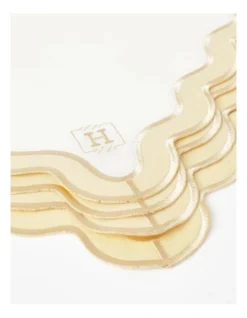 Heritage Florence Scalloped Edge Napkins Set Of 4 With Gold Rim -Cutlery Shop 896720860 3 720x928
