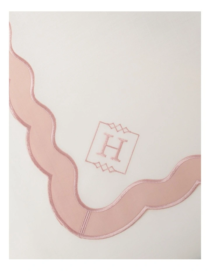 Heritage Florence Scalloped Edge Tablecloth In Pink/White 4 Heritage Florence Scalloped Edge Tablecloth In Pink/White - Image 2