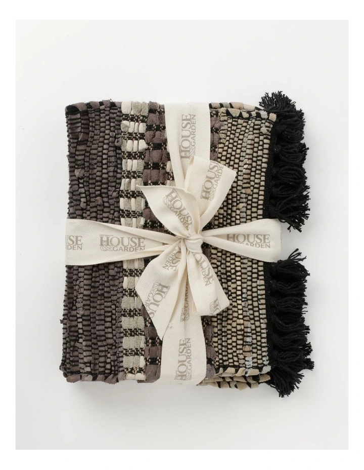 Woven Placemat Set Of 4 In Brown/Yellow 5 Woven Placemat Set Of 4 In Brown/Yellow - Image 3