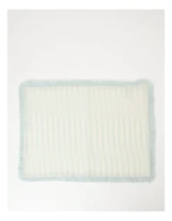 Fringed Linen Placemat Set Of 4 Fine Lines In Morning Mist