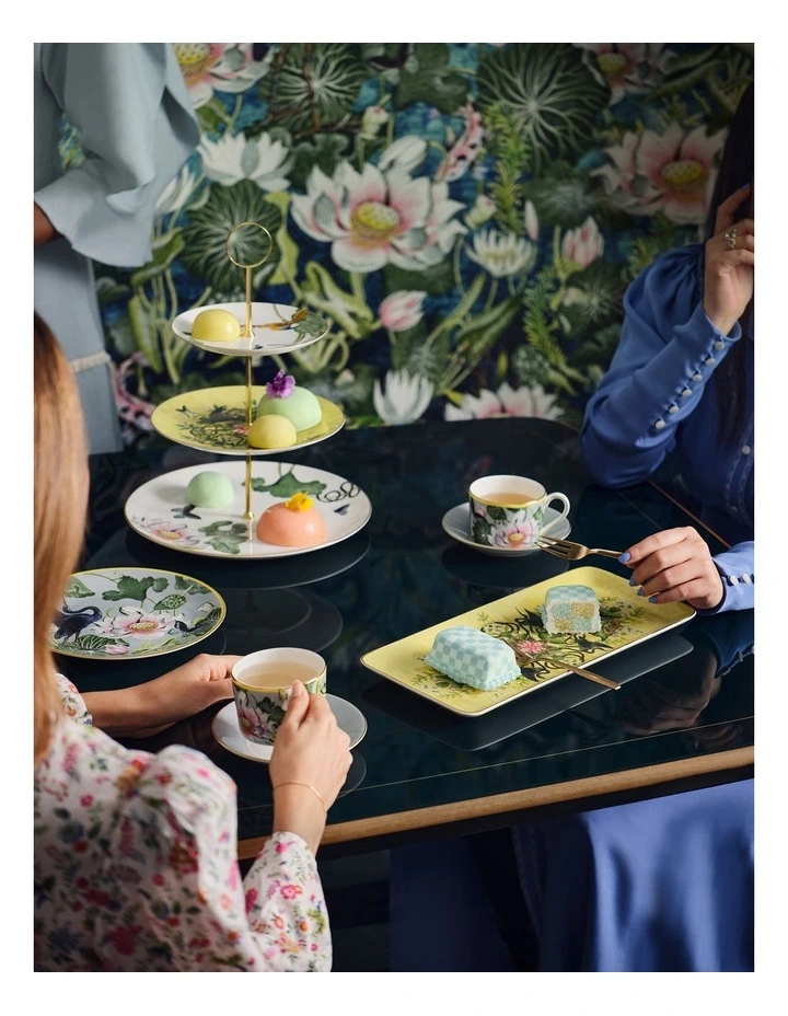 Wedgwood Wonderlust Waterlily 3 Tier Cake Stand In White/Yellow 4 Wedgwood Wonderlust Waterlily 3 Tier Cake Stand In White/Yellow - Image 2