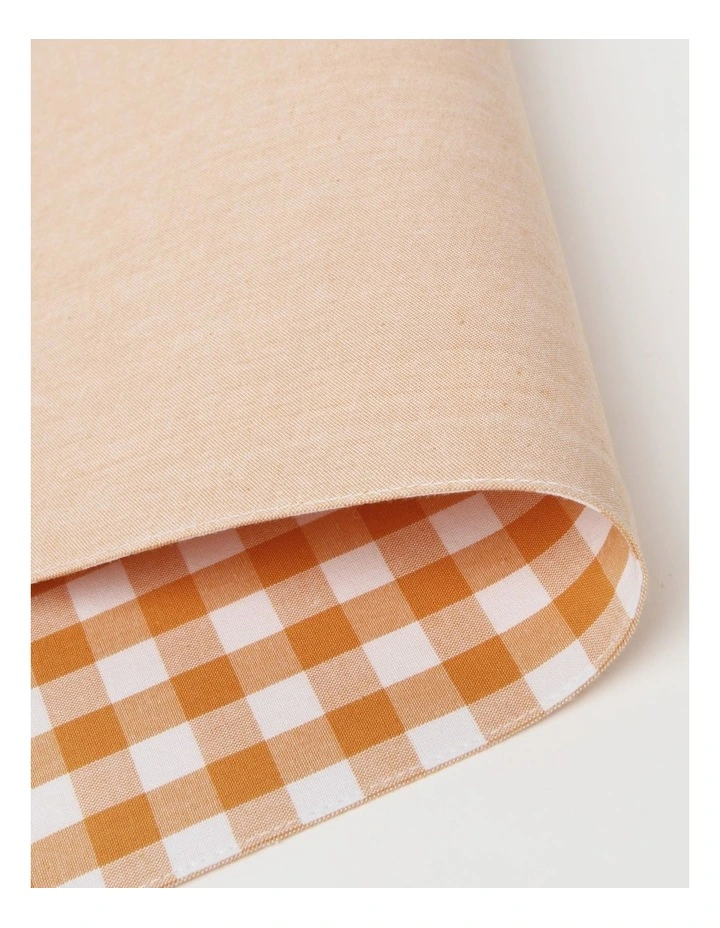 Heritage Gingham Placemat Set Of 4 In Orange 4 Heritage Gingham Placemat Set Of 4 In Orange - Image 2