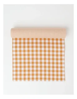 Heritage Gingham Runner In Orange