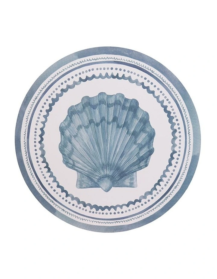 Scallop Round Placemat Set Of 4 Blue 3 Scallop Round Placemat Set Of 4 Blue