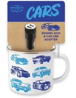 Cars Enamel Mug & Car USB Adapter Gift Set In Multi