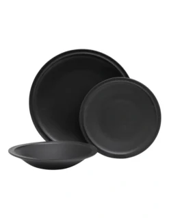 Plisset Dinner Set 12pc In Black