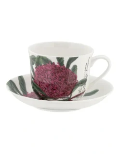 Maxwell & Williams Royal Botanic Gardens Botanica Cup & Saucer 450ML Telopea Gift Boxed In Multi