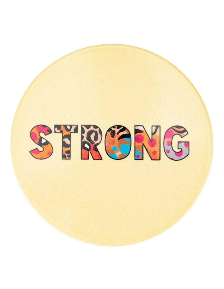 Maxwell & Williams Kasey Rainbow Be Fierce Ceramic Coaster 10cm Strong In Yellow 3 Maxwell & Williams Kasey Rainbow Be Fierce Ceramic Coaster 10cm Strong In Yellow