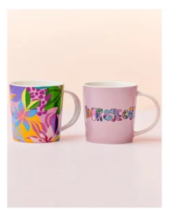 Maxwell & Williams Kasey Rainbow Be Fierce Courageous Mug Set Of 2 380ML Gift Boxed In Multi -Cutlery Shop 934404670 3 720x928