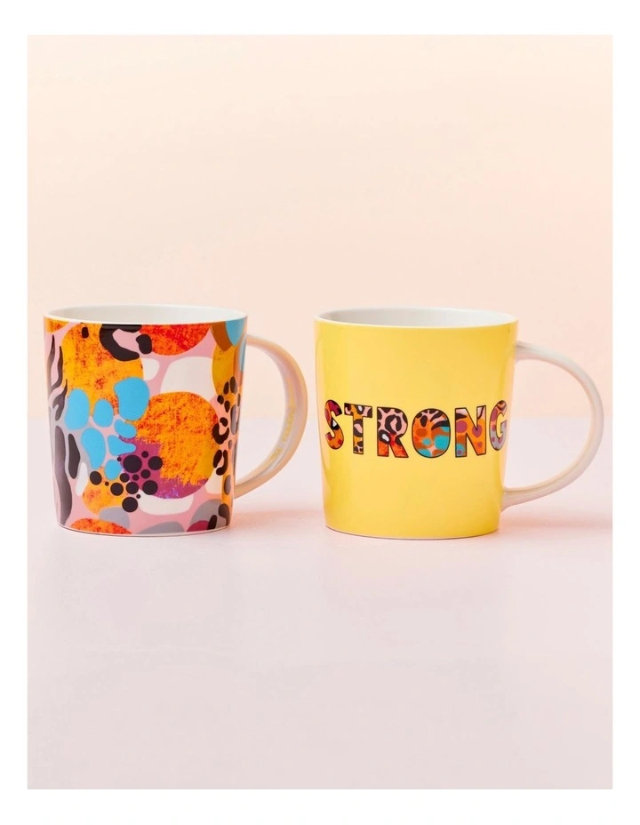 Maxwell & Williams Kasey Rainbow Be Fierce Strong Mug Set Of 2 380ML Gift Boxed In Multi 5 Maxwell & Williams Kasey Rainbow Be Fierce Strong Mug Set Of 2 380ML Gift Boxed In Multi - Image 3