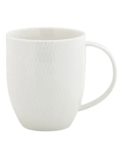 Maxwell & Williams Basics Diamonds Coupe Mug 420ml Set Of 4 Gift Boxed In White -Cutlery Shop 934412680 2 720x928