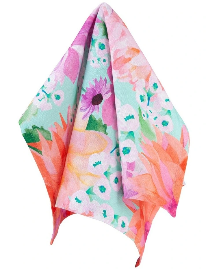 Maxwell & Williams Teas & C's Dahlia Daze Cotton Napkin Set Of 4 45x45cm In Multi 4 Maxwell & Williams Teas & C's Dahlia Daze Cotton Napkin Set Of 4 45x45cm In Multi - Image 2