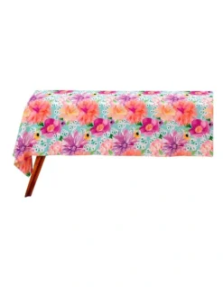 Maxwell & Williams Teas & C's Dahlia Daze Cotton Rectangular Tablecloth 270x150cm In Multi
