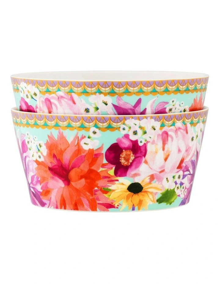 Maxwell & Williams Teas & C's Dahlia Daze 12cm Bowl Set Of 2 Gift Boxed In Multi 3 Maxwell & Williams Teas & C's Dahlia Daze 12cm Bowl Set Of 2 Gift Boxed In Multi