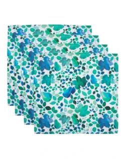 Maxwell & Williams Giverny Cotton Napkin 45x45cm Set Of 4 In Multi