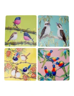 Maxwell & Williams Bird Talk Cork Placemat 29x29cm Set Of 4 Gift Boxed In Assorted