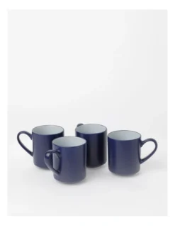 Halo Mug Set Of 4 In Dark Blue