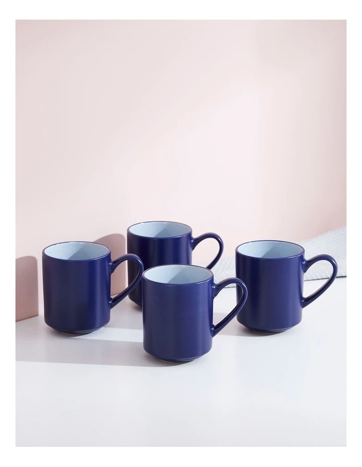 Halo Mug Set Of 4 In Dark Blue 4 Halo Mug Set Of 4 In Dark Blue - Image 2
