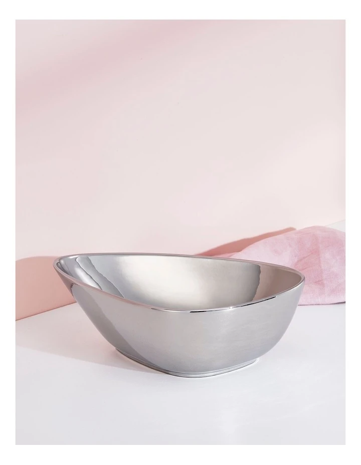 Electra Irregular Coupe Serving Dish 27cm In Silver 4 Electra Irregular Coupe Serving Dish 27cm In Silver - Image 2