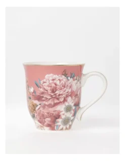Heritage High Tea Floral Mug Flared Coupe In Pink