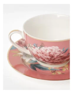 Heritage High Tea Floral Tea Cup & Saucer Coupe In Pink 7 Heritage High Tea Floral Tea Cup & Saucer Coupe In Pink -Cutlery Shop 942120730 3 720x928