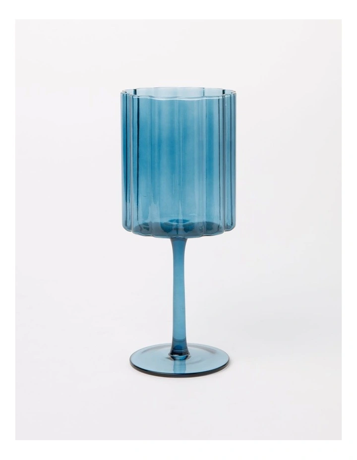 Ambiance White Wine Glass Set Of 4 In Blue 5 Ambiance White Wine Glass Set Of 4 In Blue - Image 3