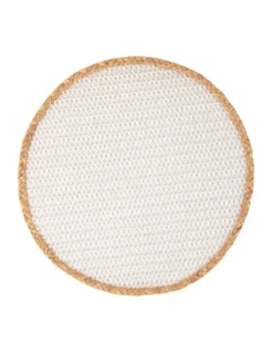 Maxwell & Williams Table Accents Round Placemat 38cm In White/Natural