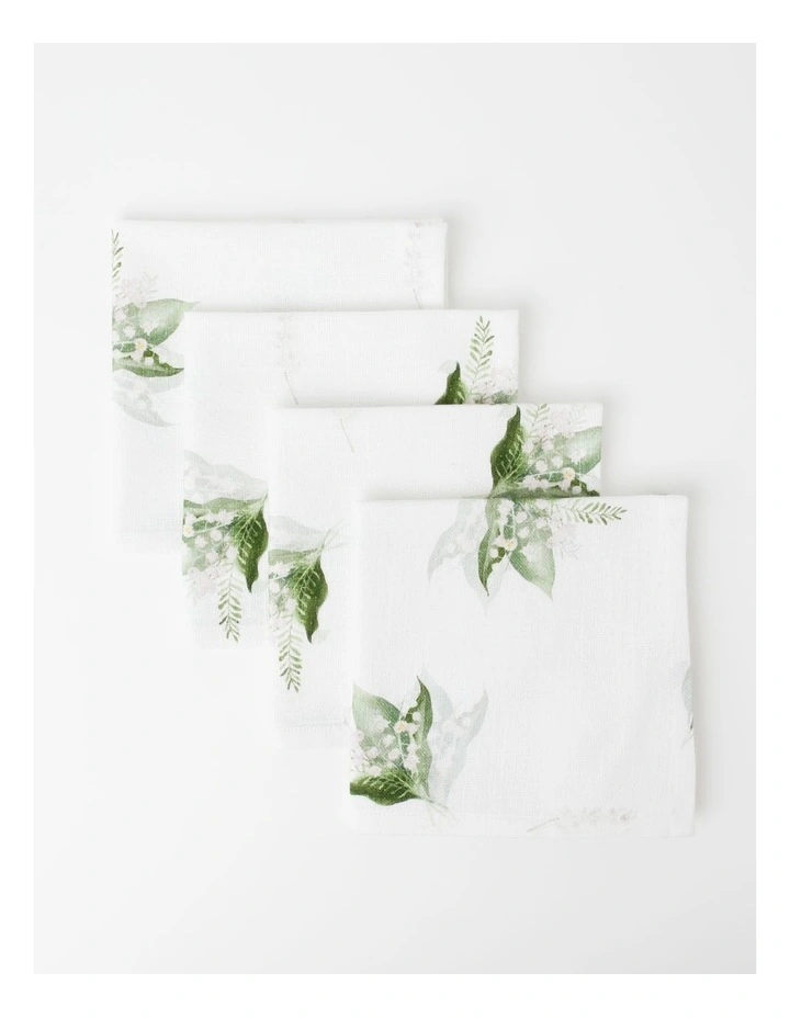 Heritage Lily Of The Valley Napkin 40x40cm In White 4 Heritage Lily Of The Valley Napkin 40x40cm In White - Image 2