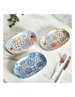 Porcelain Moroccan Oval Platters Set Of 6 In Multi -Cutlery Shop 954963460 5 720x928