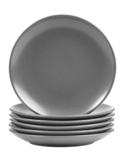 Mari Side Plate 19cm Set Of 6 In Charcoal