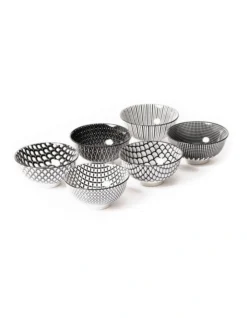 Ceramic Ava 12cm Bowls Set Of 6 In Black