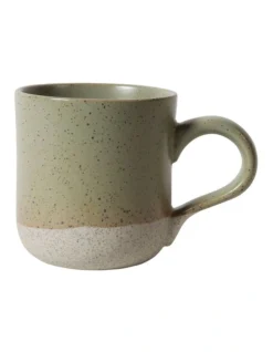 Solace Clay Mug With Reactive Glaze 350ml In Olive Speckle