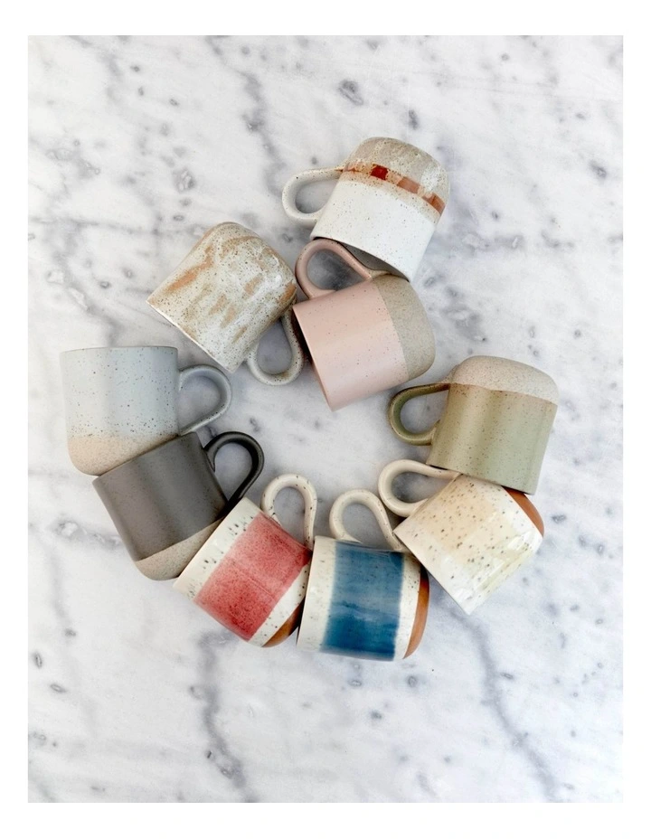 Solace Mediterranean Clay Mug With Reactive Glaze 350ml In Blue 6 Solace Mediterranean Clay Mug With Reactive Glaze 350ml In Blue - Image 4