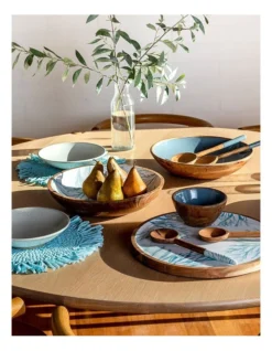 Marine Salad Bowl 35x7.5cm In Blue/Brown -Cutlery Shop 962307370 3 720x928