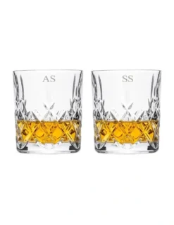 Personalised Mayfair Whiskey DOF Set Of 2 No Gift Box In Clear