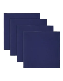Maxwell & Williams Cotton Classics Napkin Set Of 4 45x45cm In Navy