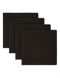 Maxwell & Williams Cotton Classics Napkin Set Of 4 45x45cm In Black